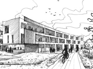 Architekturskizze Heliosallee