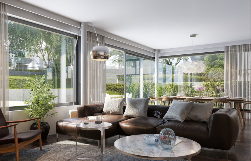 Wohnanlage Albrechtsgasse Innenvisualisierung Gartenwohnung